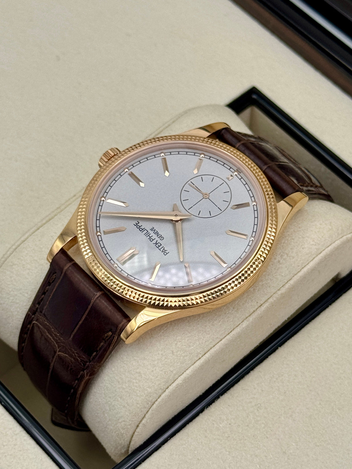 Patek Philippe Calatrava 40mm 6119R Rose Gold White Dial – box and papers
