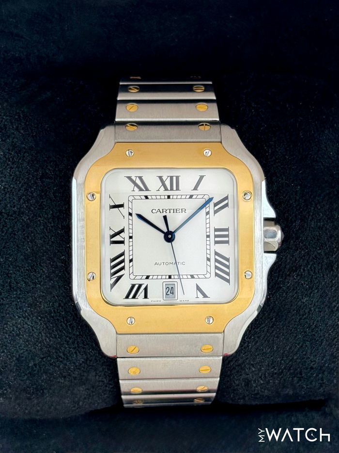 Santos de Cartier 39.8mm W2SA0009 Two-Tone White Dial – front view