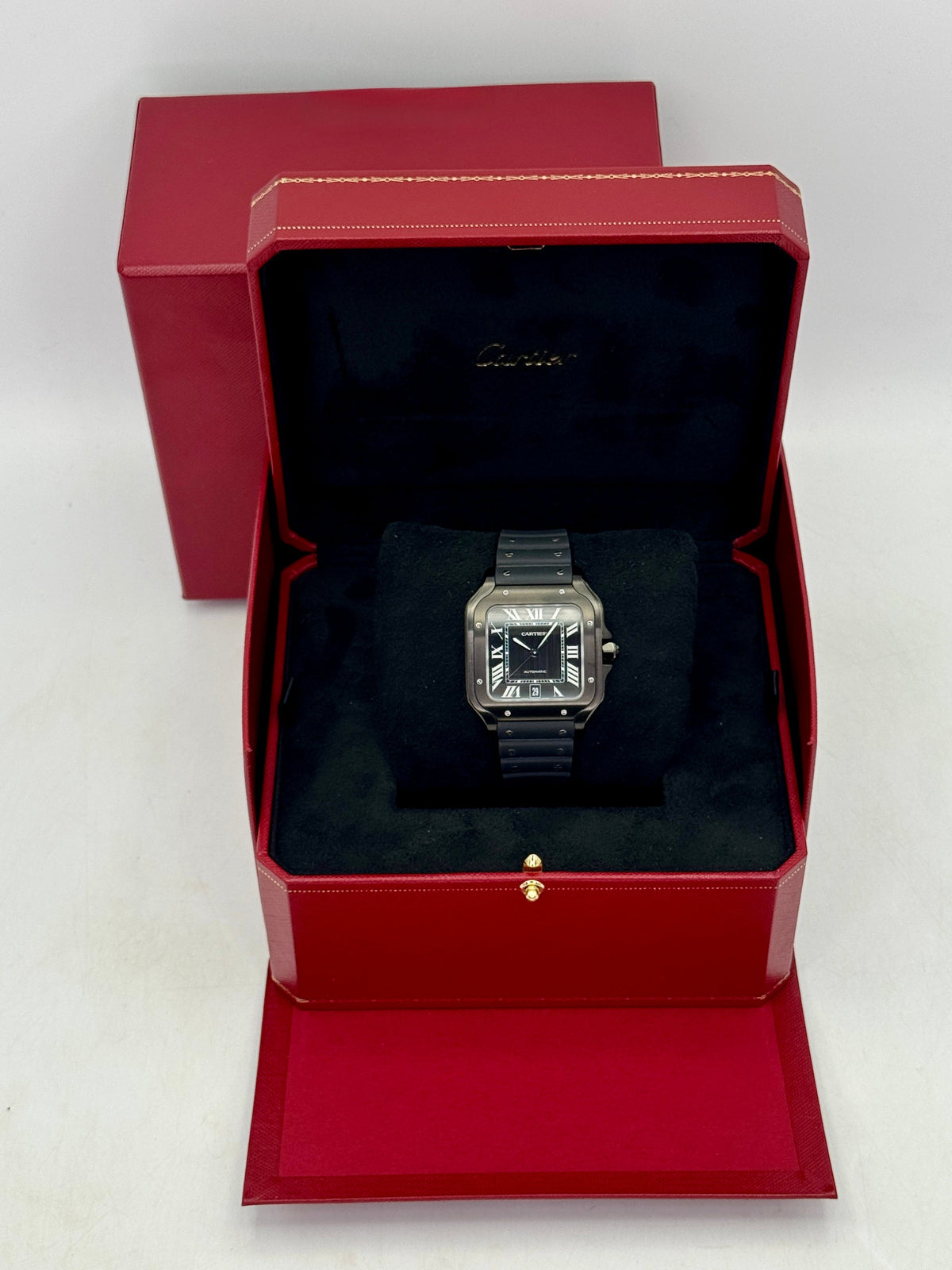 Santos de Cartier 39.8mm WSSA0039 Black Dial – box and papers
