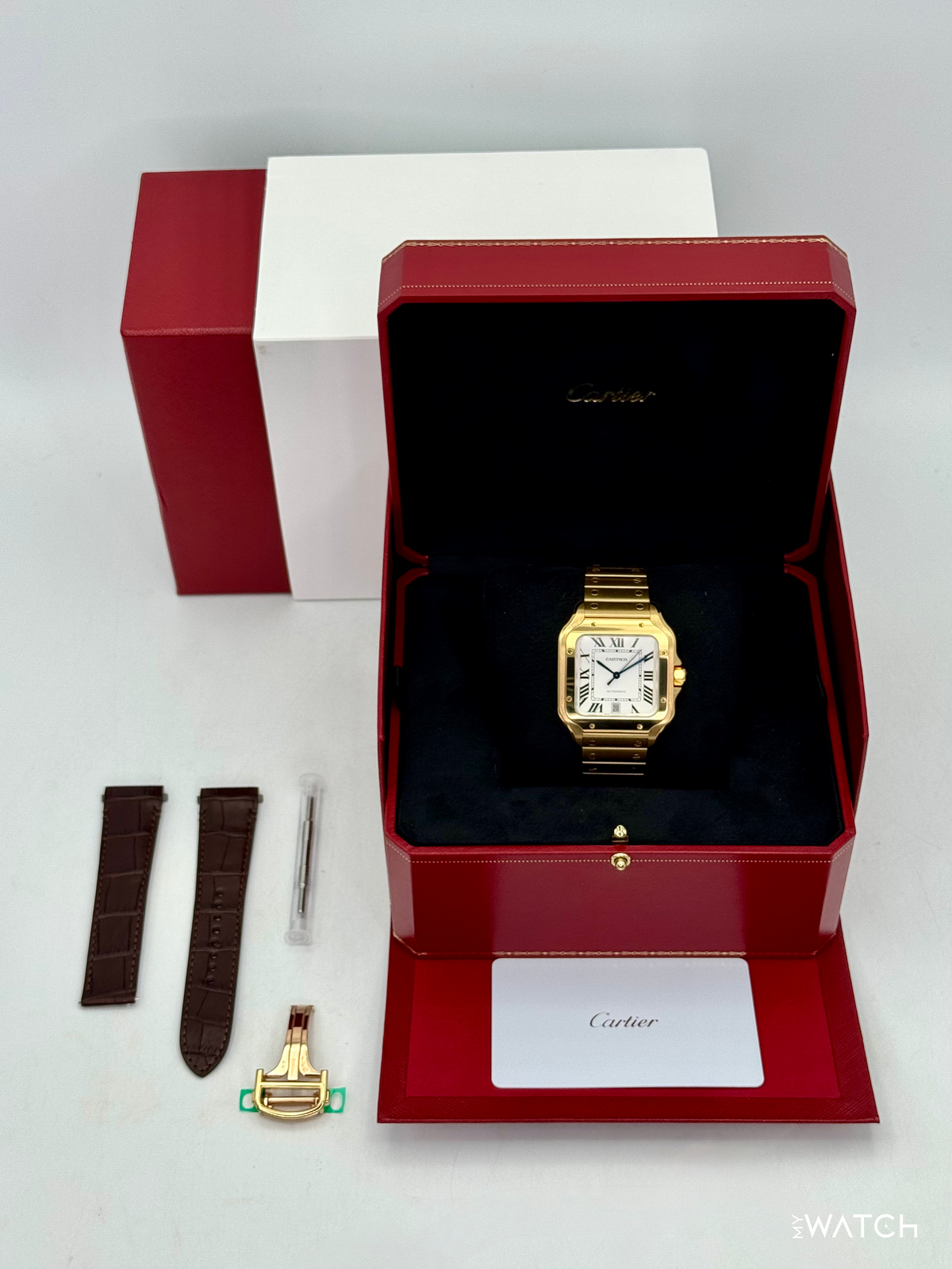Santos de Cartier 39.8mm WGSA0029 Yellow Gold White Dial – image 10