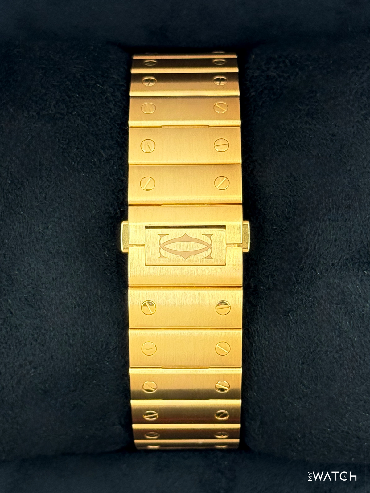 Santos de Cartier 39.8mm WGSA0029 Yellow Gold White Dial – dial close-up