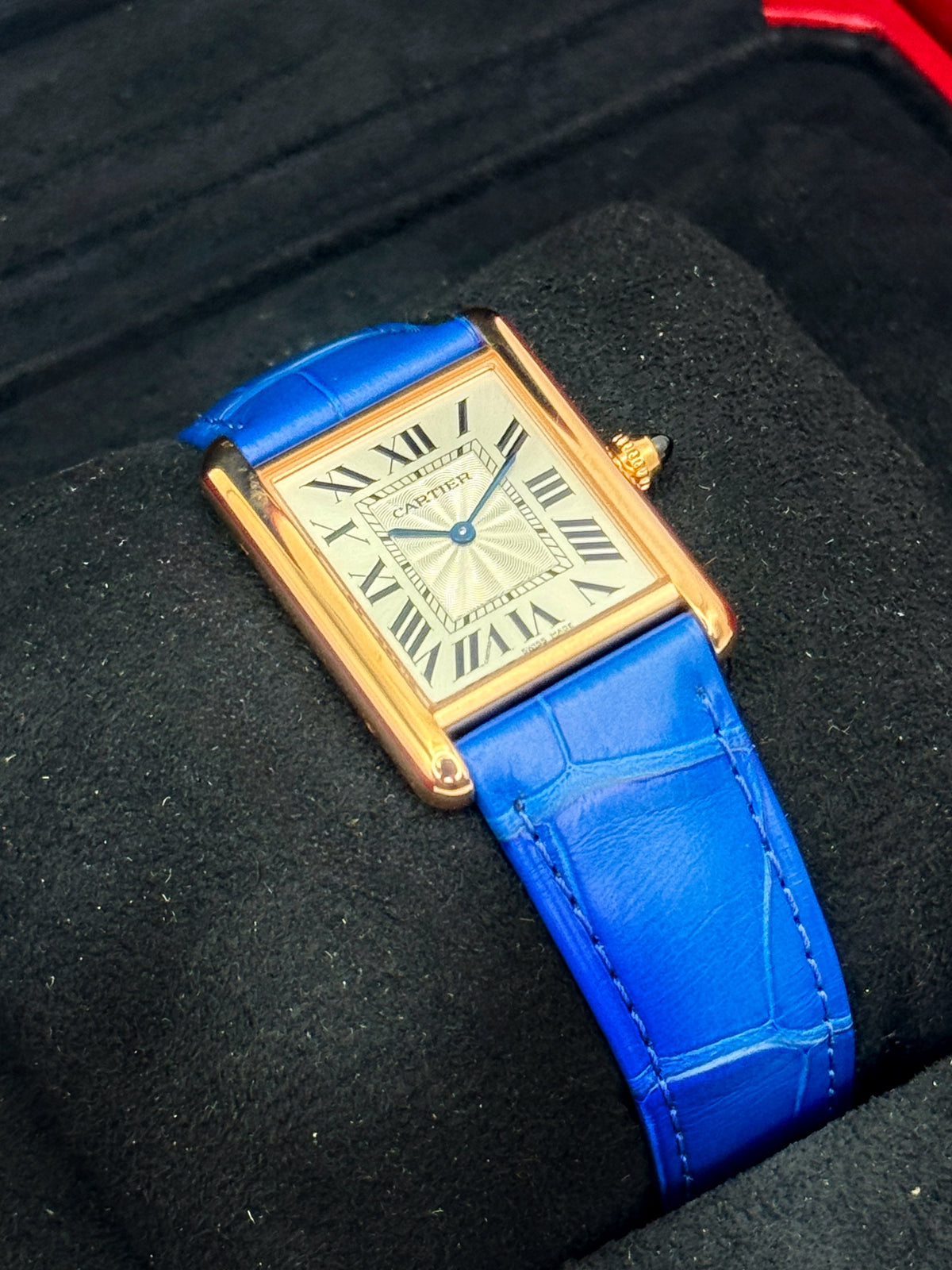 Cartier Tank Louis Cartier Large 33.7mm WGTA0011 Rose Gold Silver Dial – on the wrist