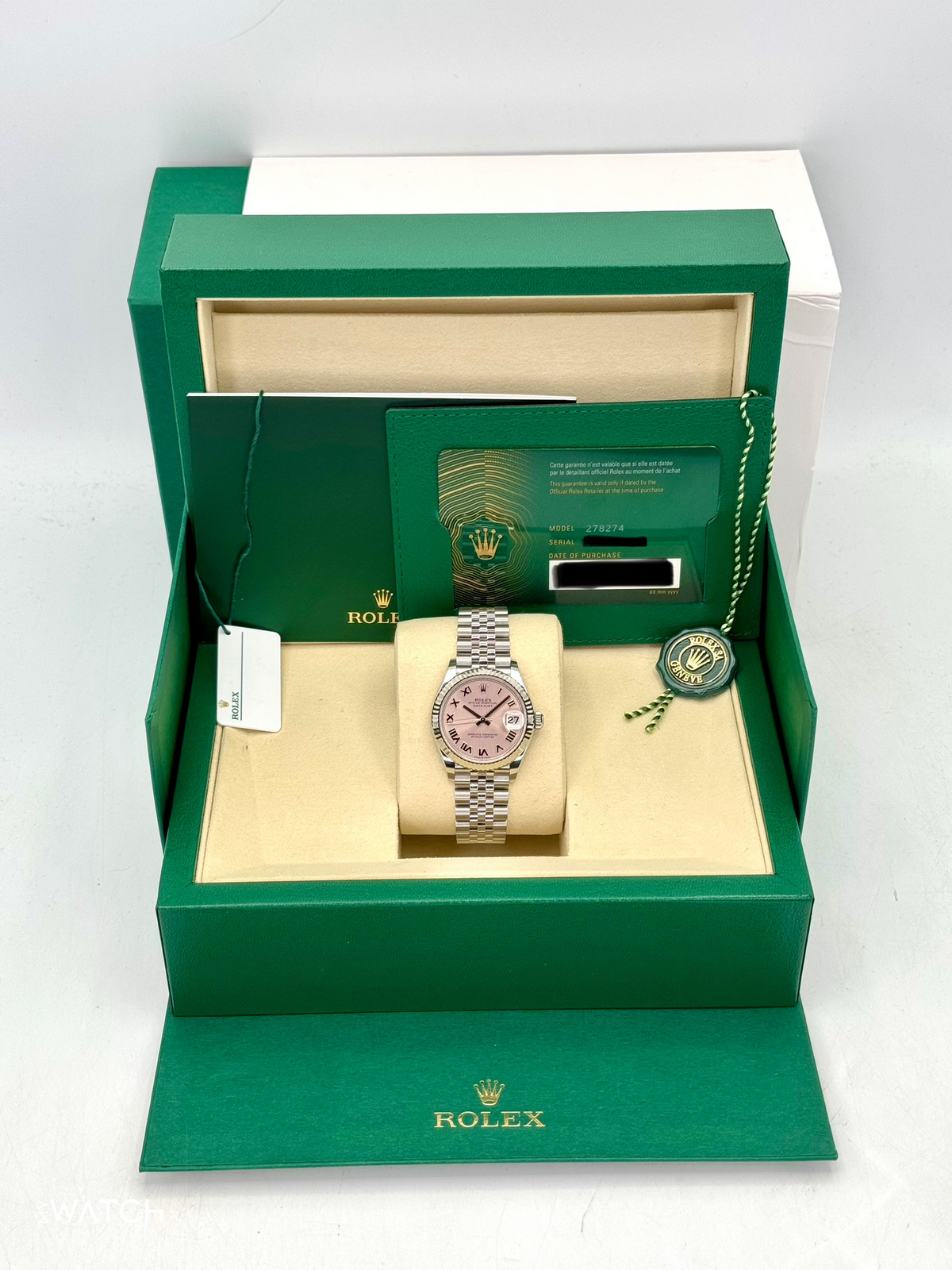 Rolex Lady Datejust 31mm 278274 Stainless Steel Jubilee Pink Roman Dial – image 9