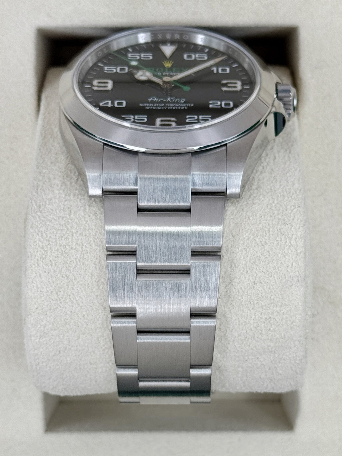 Rolex Air-King 40mm 126900 Stainless Steel Black Dial – side view