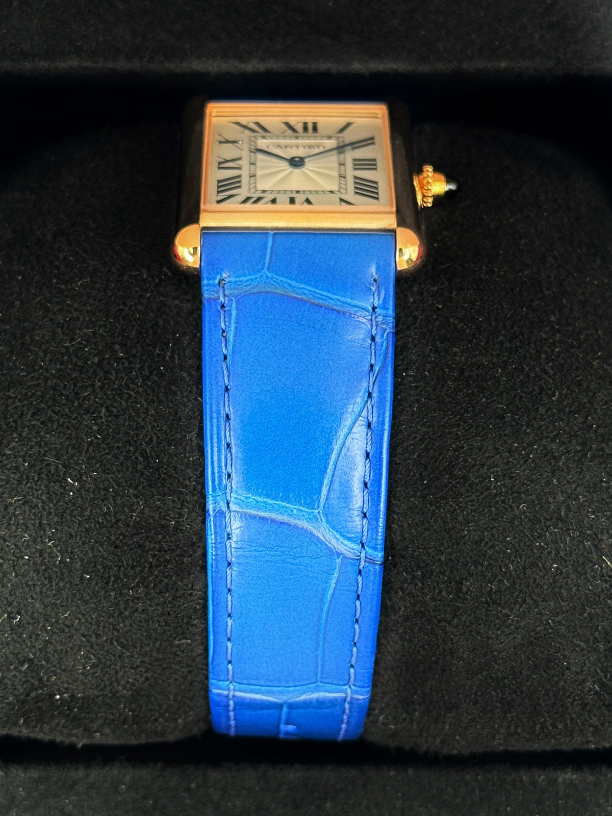 Cartier Tank Louis Cartier Large 33.7mm WGTA0011 Rose Gold Silver Dial – side view