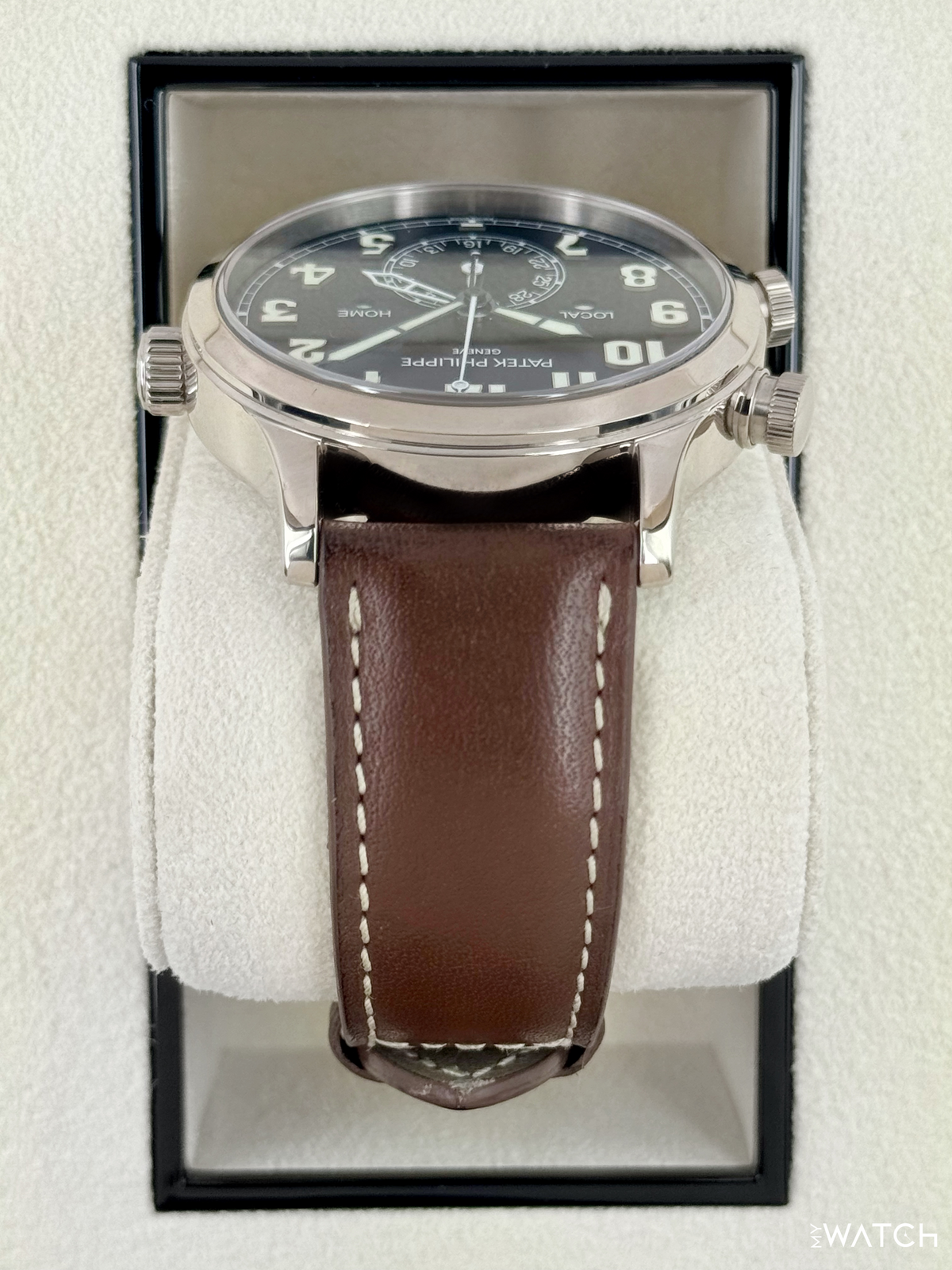 Patek Philippe Pilot Travel Time 42mm 5524G White Gold Black Dial – side view