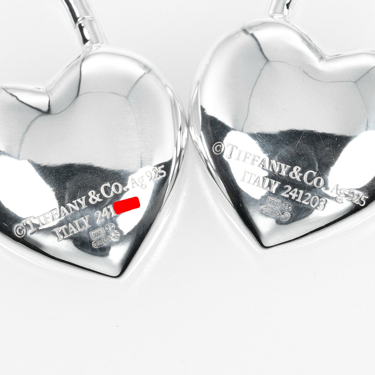 Tiffany & Co. Return to Tiffany Full Heart Sterling Silver Earrings – back and fastening