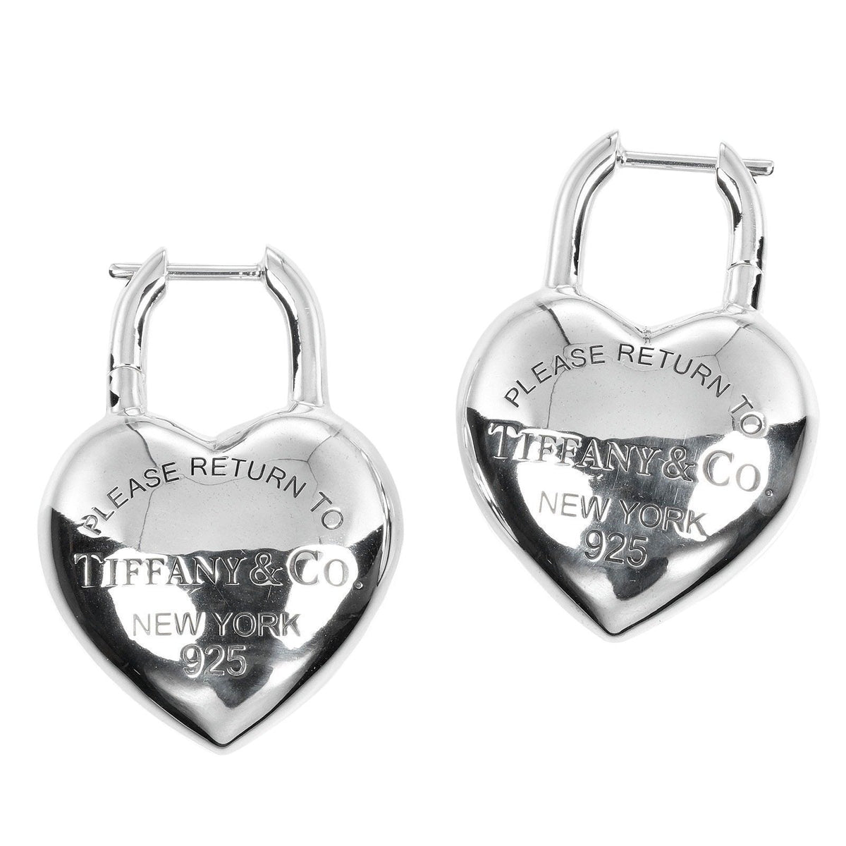 Tiffany & Co. Return to Tiffany Full Heart Sterling Silver Earrings – front view