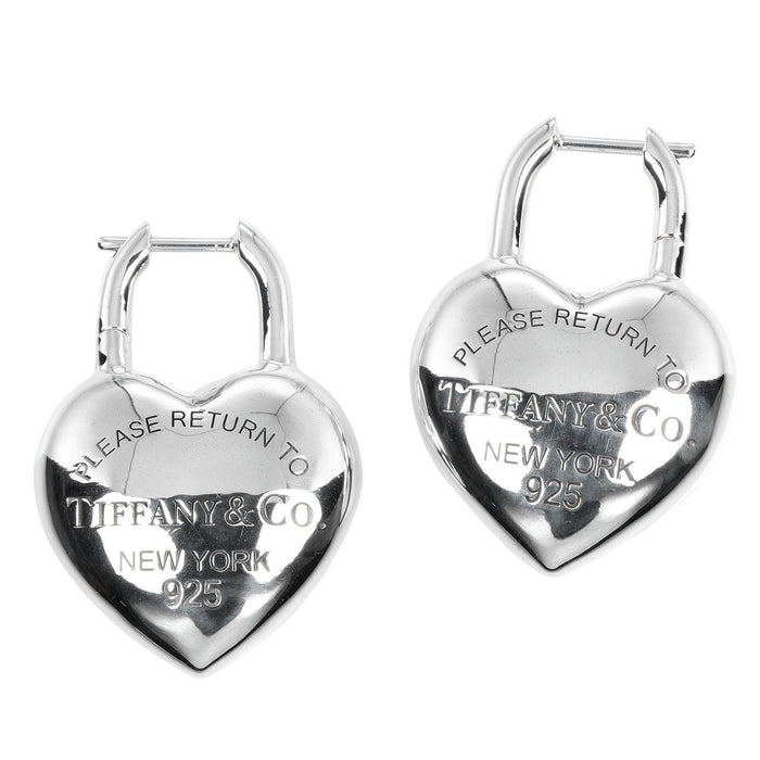Tiffany & Co. Return to Tiffany Full Heart Sterling Silver Earrings – front view
