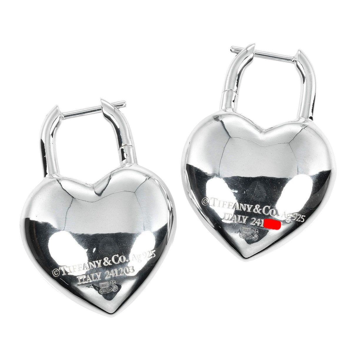 Tiffany & Co. Return to Tiffany Full Heart Sterling Silver Earrings – side view