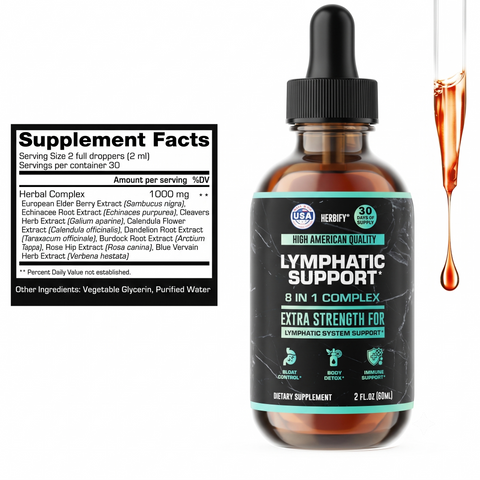 HERBIFY Lymphatic Drainage Drops Liver Detox Immune Support