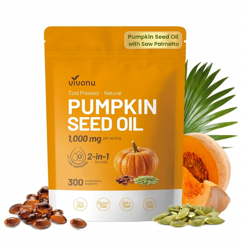 VivoNu Pumpkin Seed Oil with Saw Palmetto 300 Softgels