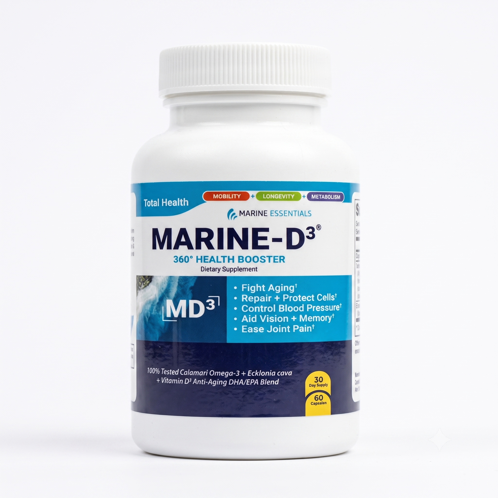 Marine Essentials Marine-D3 Anti-Aging Omega-3 60 Capsules