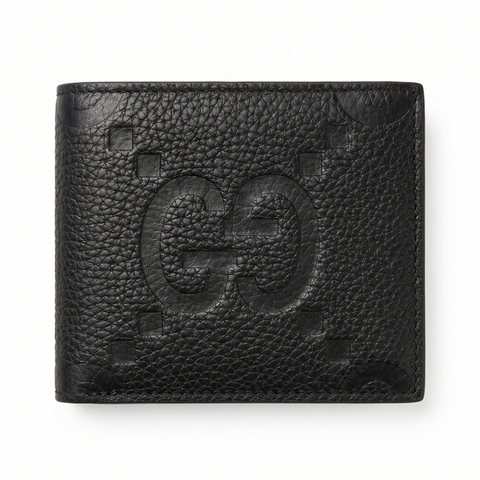 Gucci Bi-fold Wallet Jumbo GG Leather Black