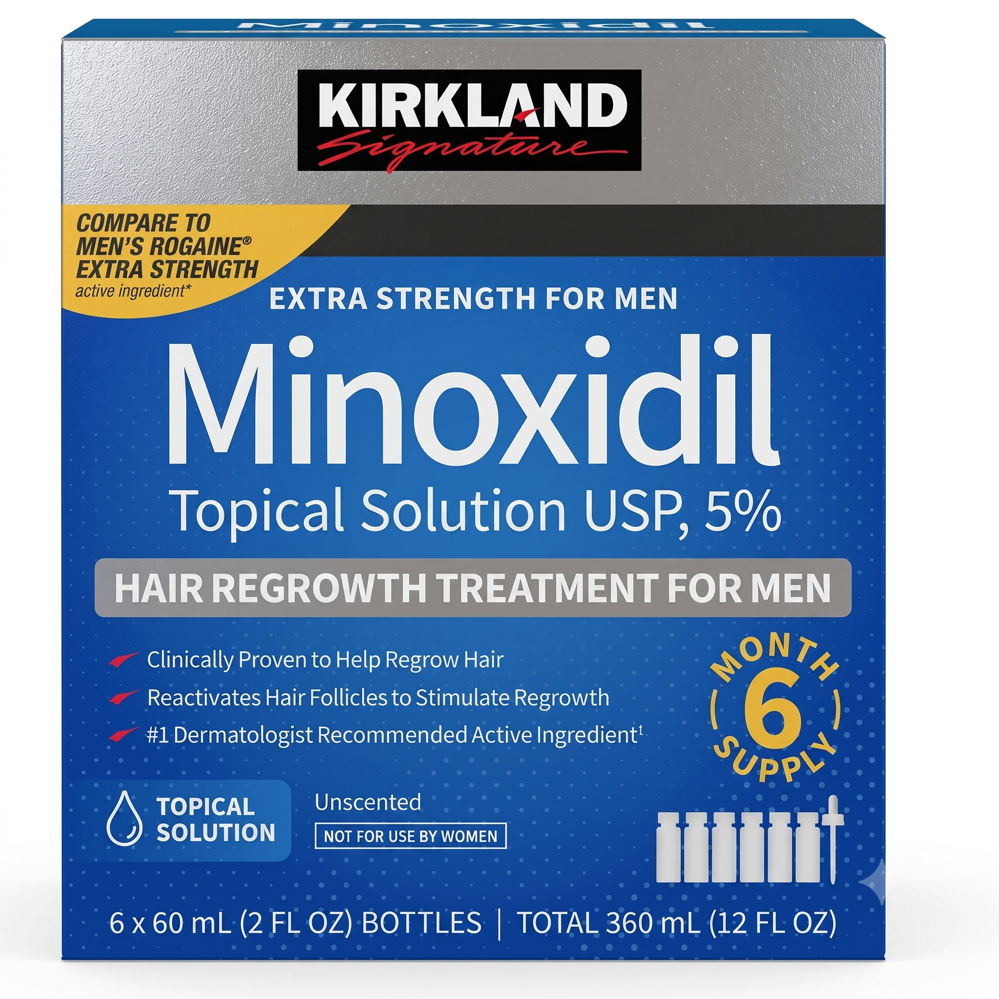 Kirkland Minoxidil 5% Hair Regrowth 6 Month Supply