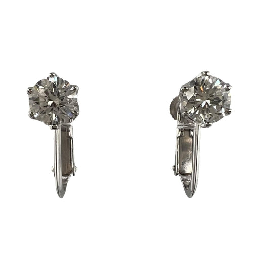 14K White Gold Diamond Earrings 2.2g – detail view
