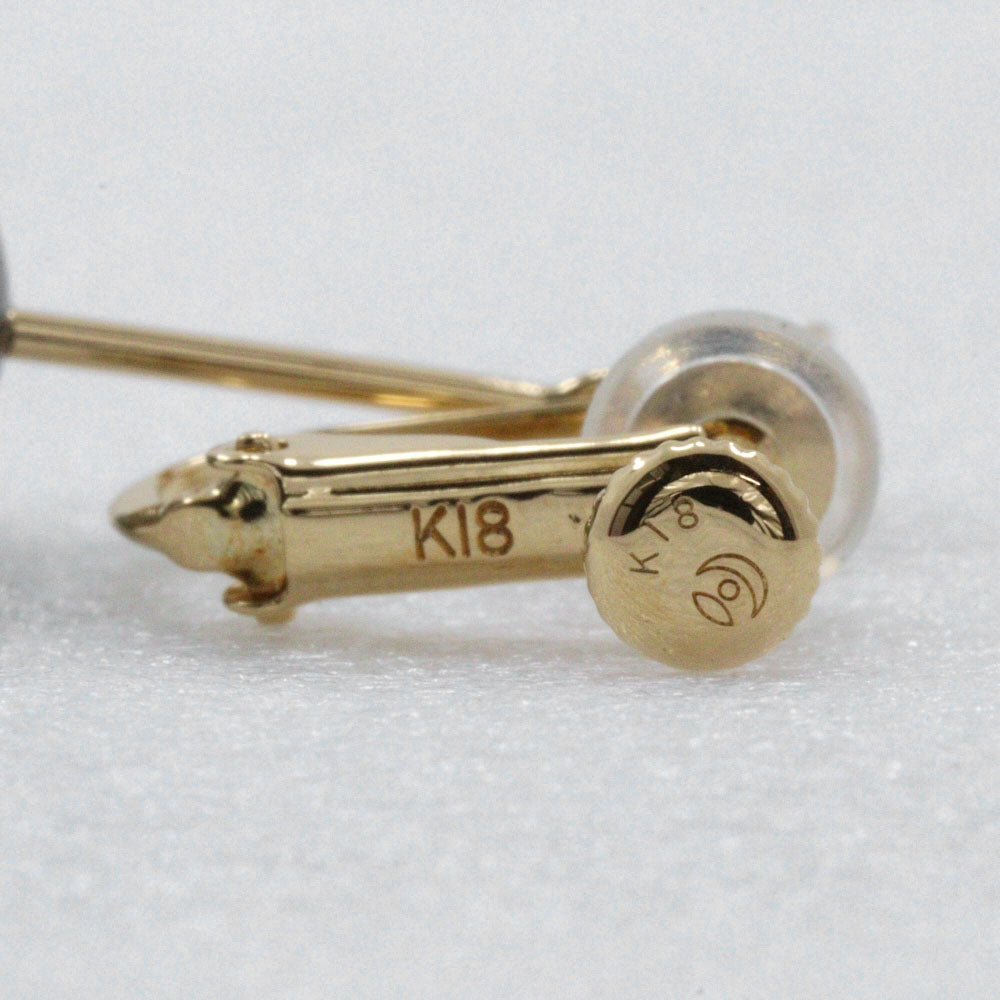 Tasaki 18K Yellow Gold Diamond Pearl Earrings – image 8