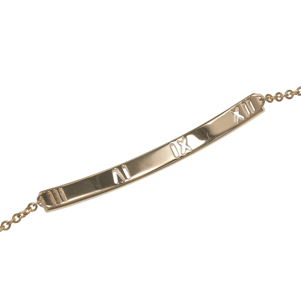 Tiffany & Co. Atlas Bar 18K Rose Gold Diamond Bracelet – clasp detail