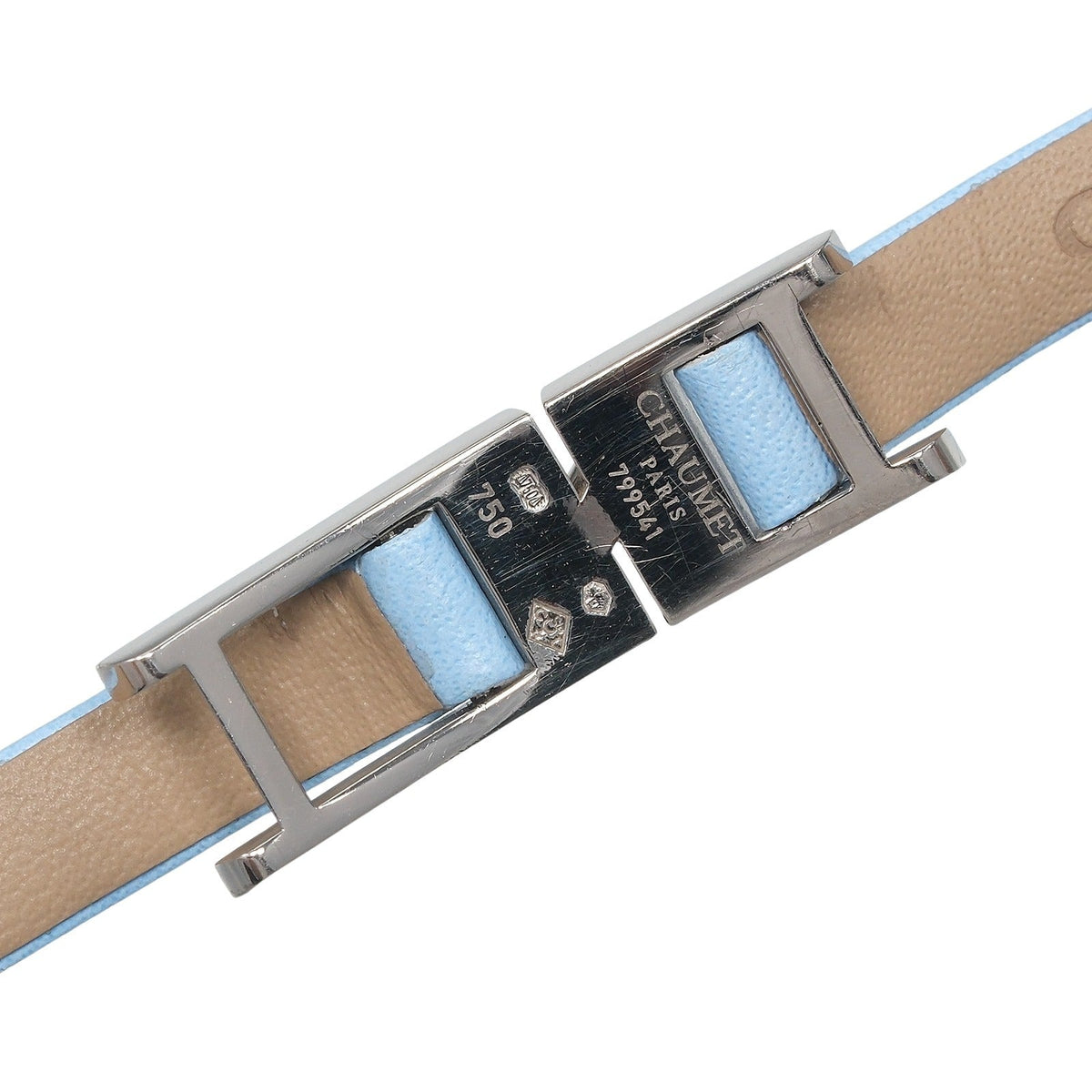 Chaumet Liens Leather 18K White Gold Diamond Bracelet – side view