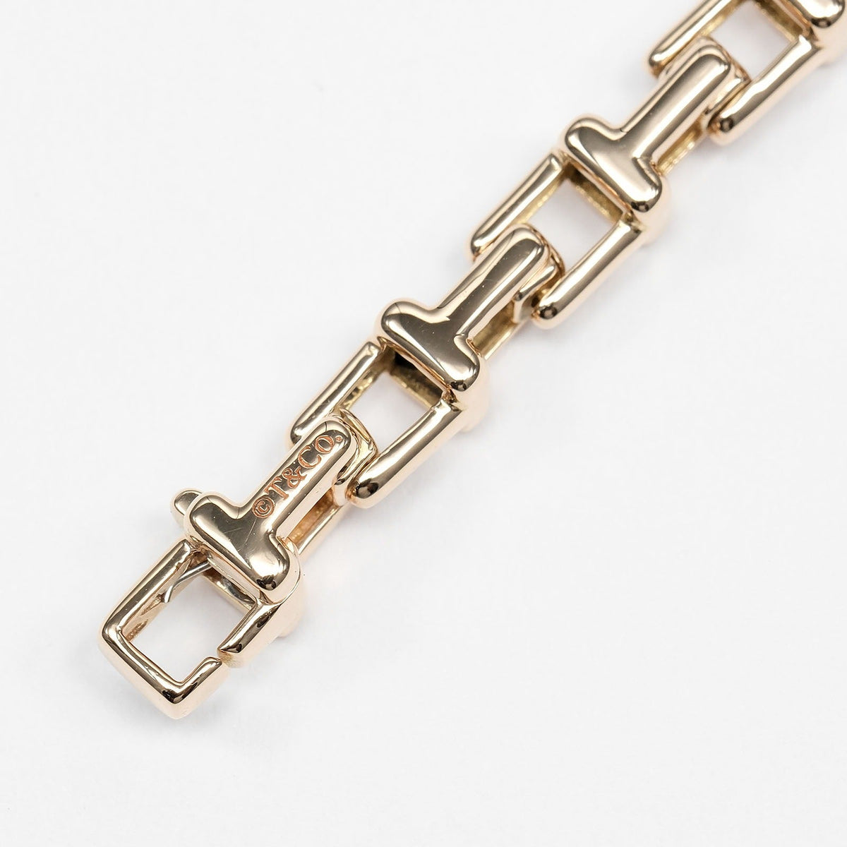 Tiffany & Co. T Narrow 18K Rose Gold Bracelet – on the wrist