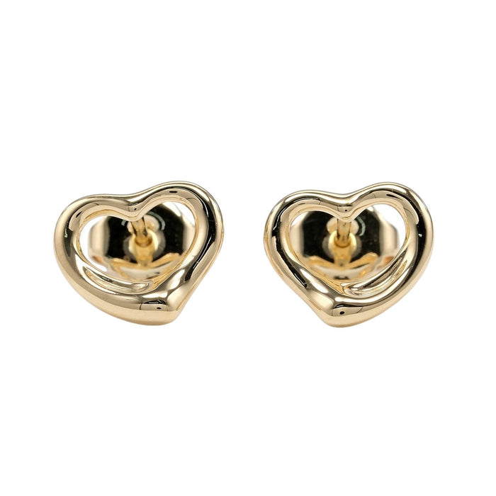 Tiffany & Co. Open Heart 18K Yellow Gold Earrings – front view