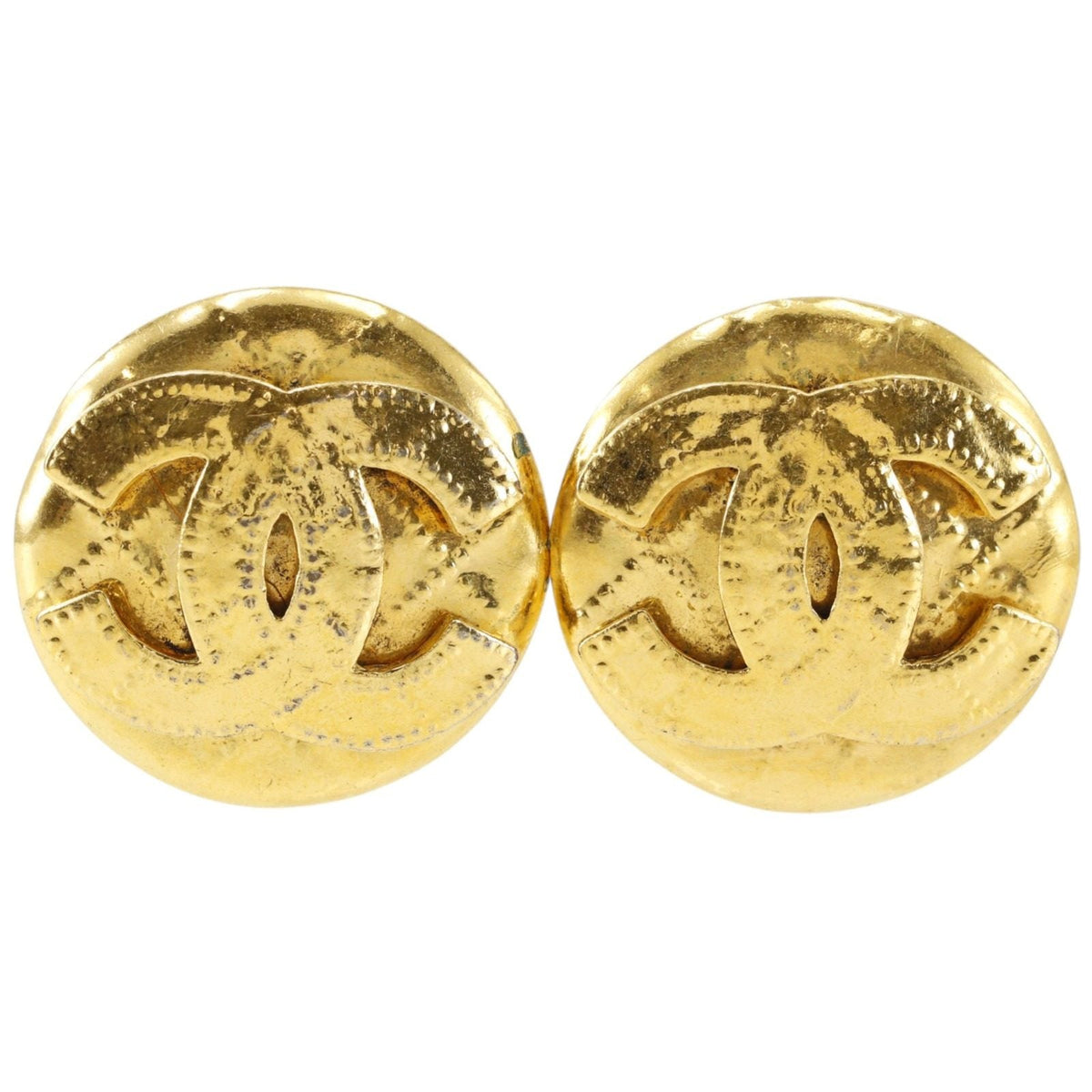 Chanel Matelasse Gold-Plated Earrings – front view