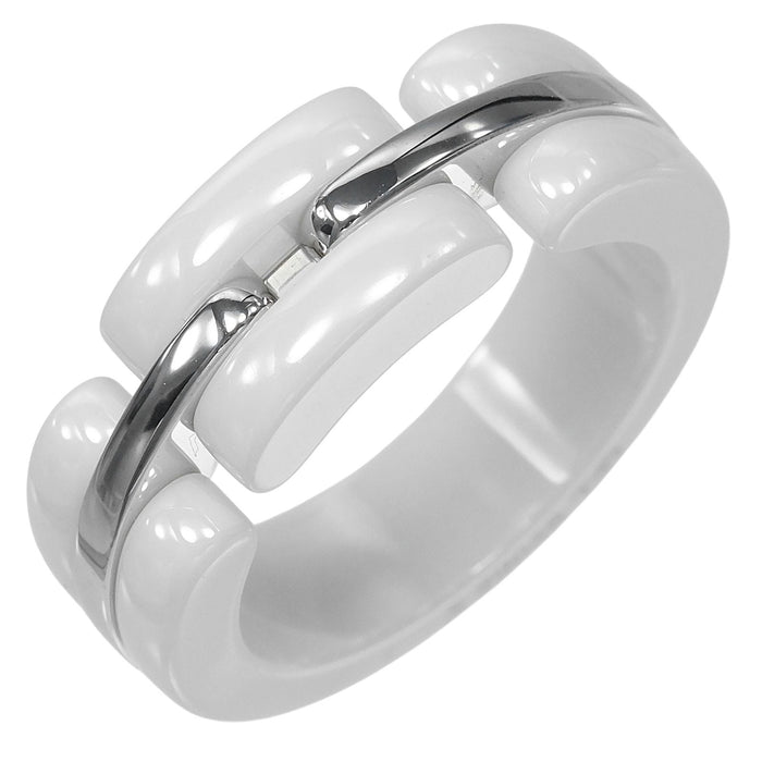 Chanel Ultra Ceramic 18K White Gold Ring – front view
