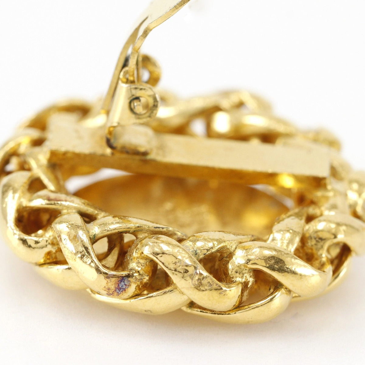 Chanel Coco Mark Logo Gold-Plated Earrings – alternate view