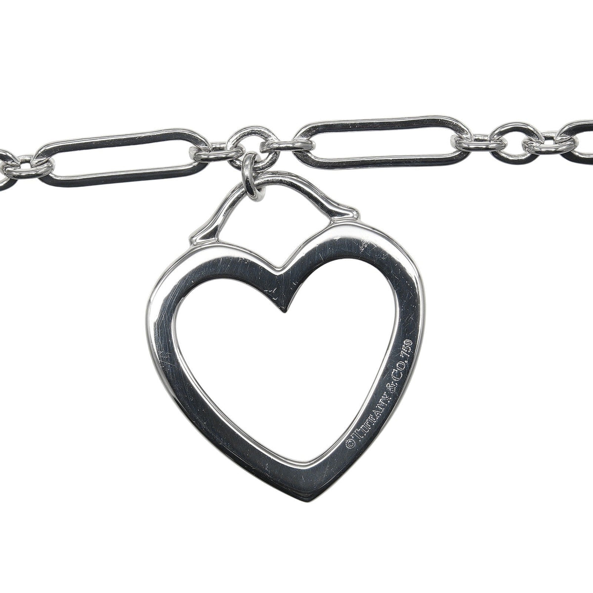 Tiffany & Co. Sentimental Heart 18K White Gold Bracelet – side view