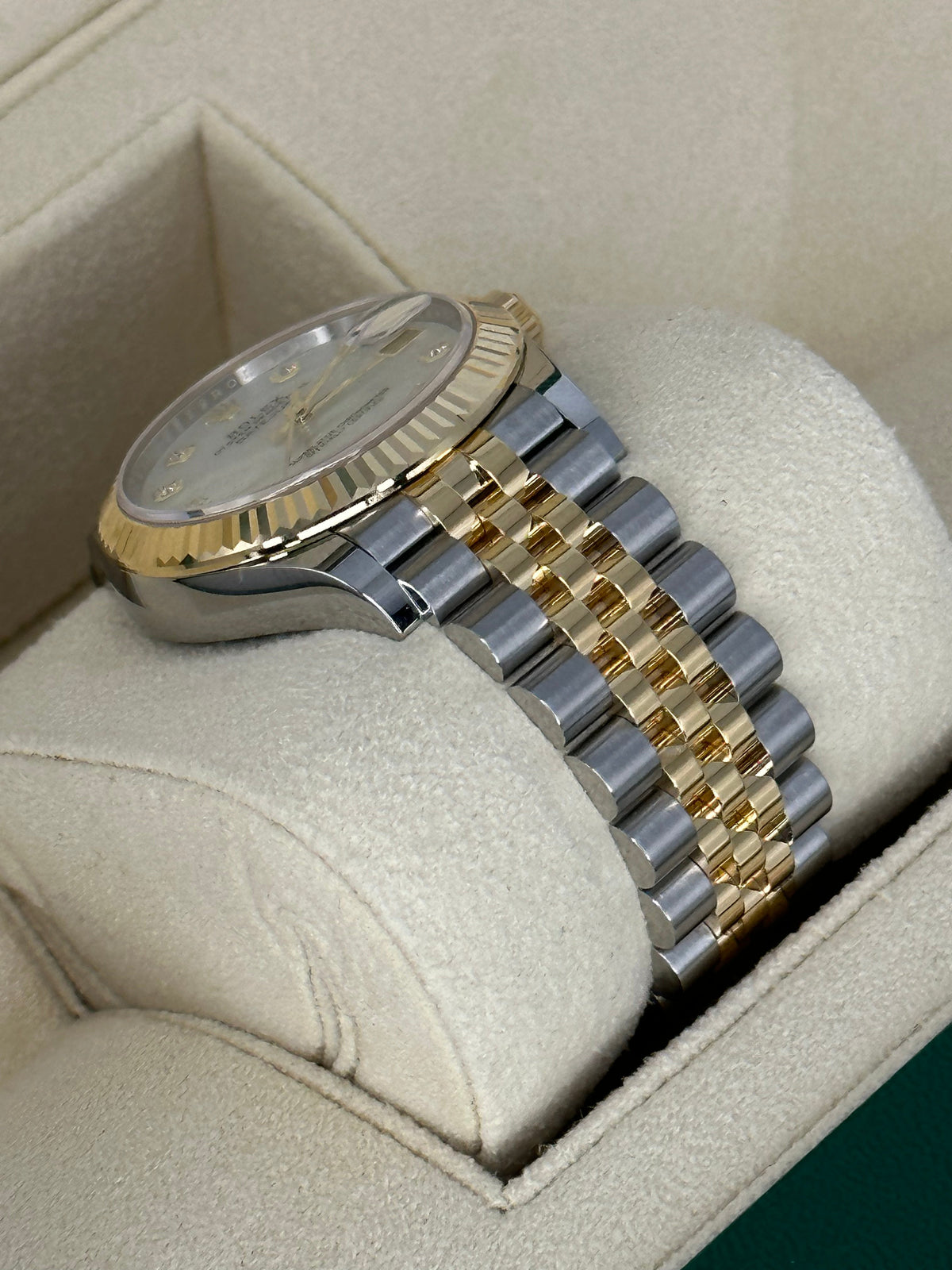 Rolex Datejust 31mm 278273 Two-Tone Jubilee Mother of Pearl Diamond Dial – on the wrist