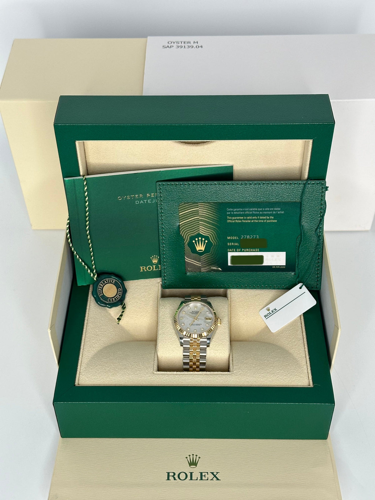 Rolex Datejust 31mm 278273 Two-Tone Jubilee Mother of Pearl Diamond Dial – image 12