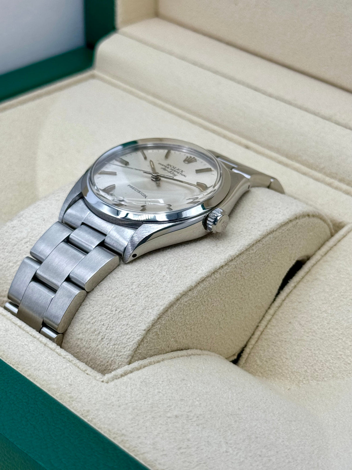 Rolex Air-King 34mm 5500 Stainless Steel Oyster Silver Dial – case back