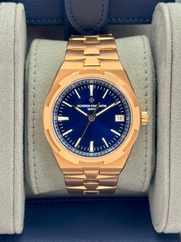 Vacheron Constantin Overseas 41mm 4520V Pink Gold Blue Dial – front view