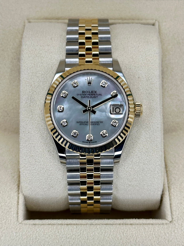 Rolex Datejust 31mm 278273 Two-Tone Jubilee Mother of Pearl Diamond Dial – front view