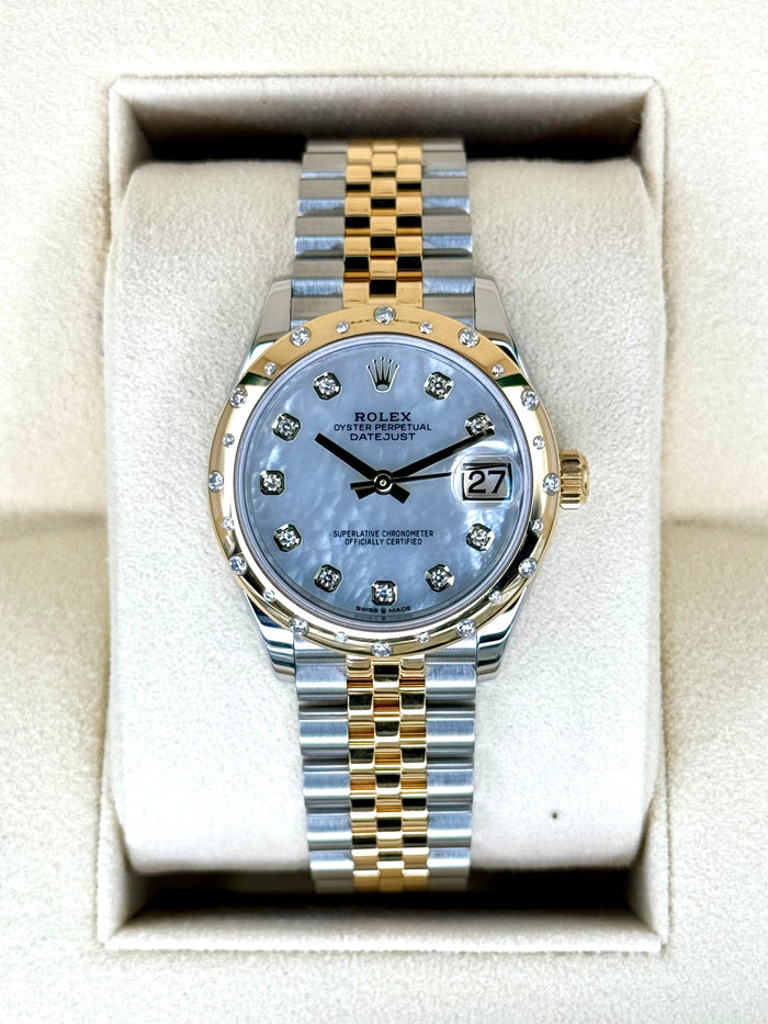 Rolex Datejust 31mm 278343RBR Two-Tone Jubilee Mother of Pearl Diamond Dial – front view