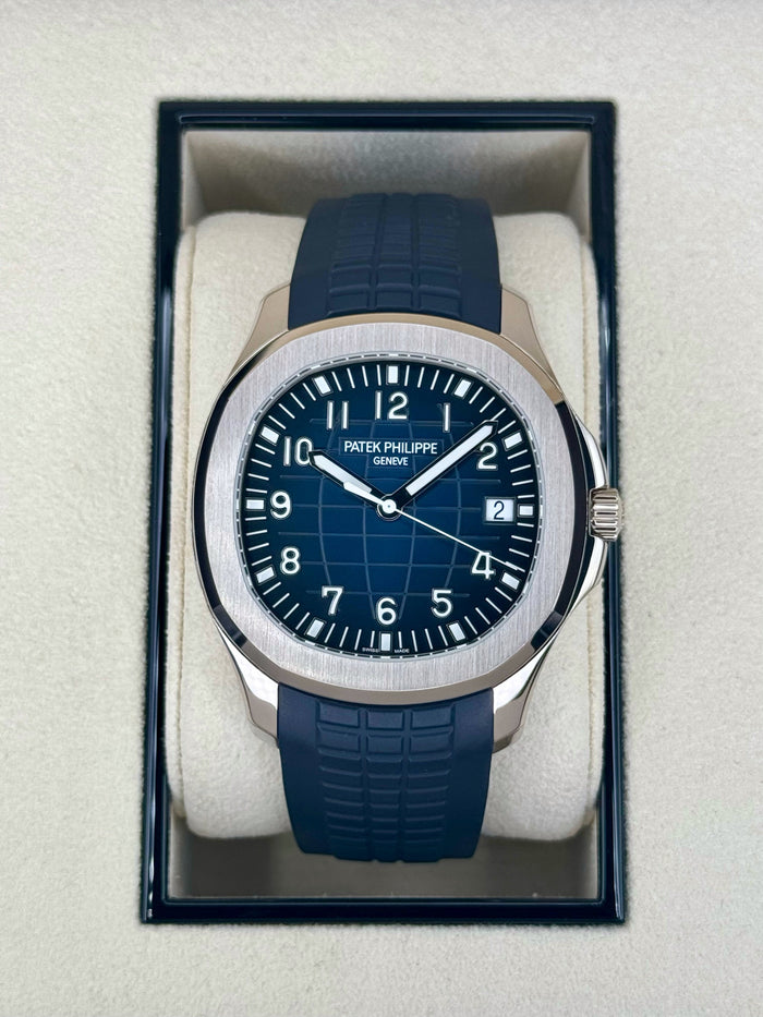 Patek Philippe Aquanaut 5168G 42.2mm White Gold Blue Dial – front view