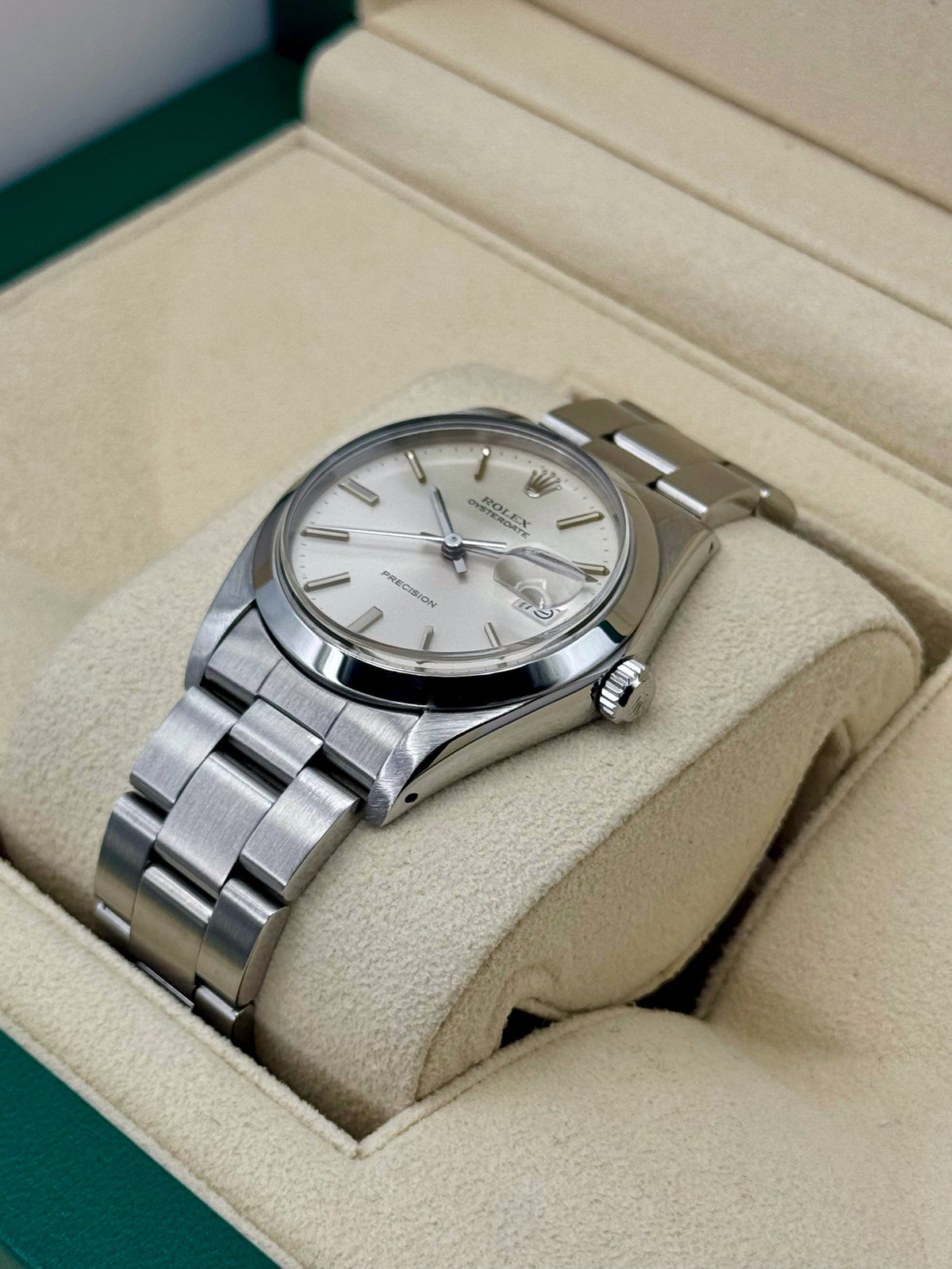 Rolex Oyster Date 34mm 6694 Stainless Steel Silver Dial – case back