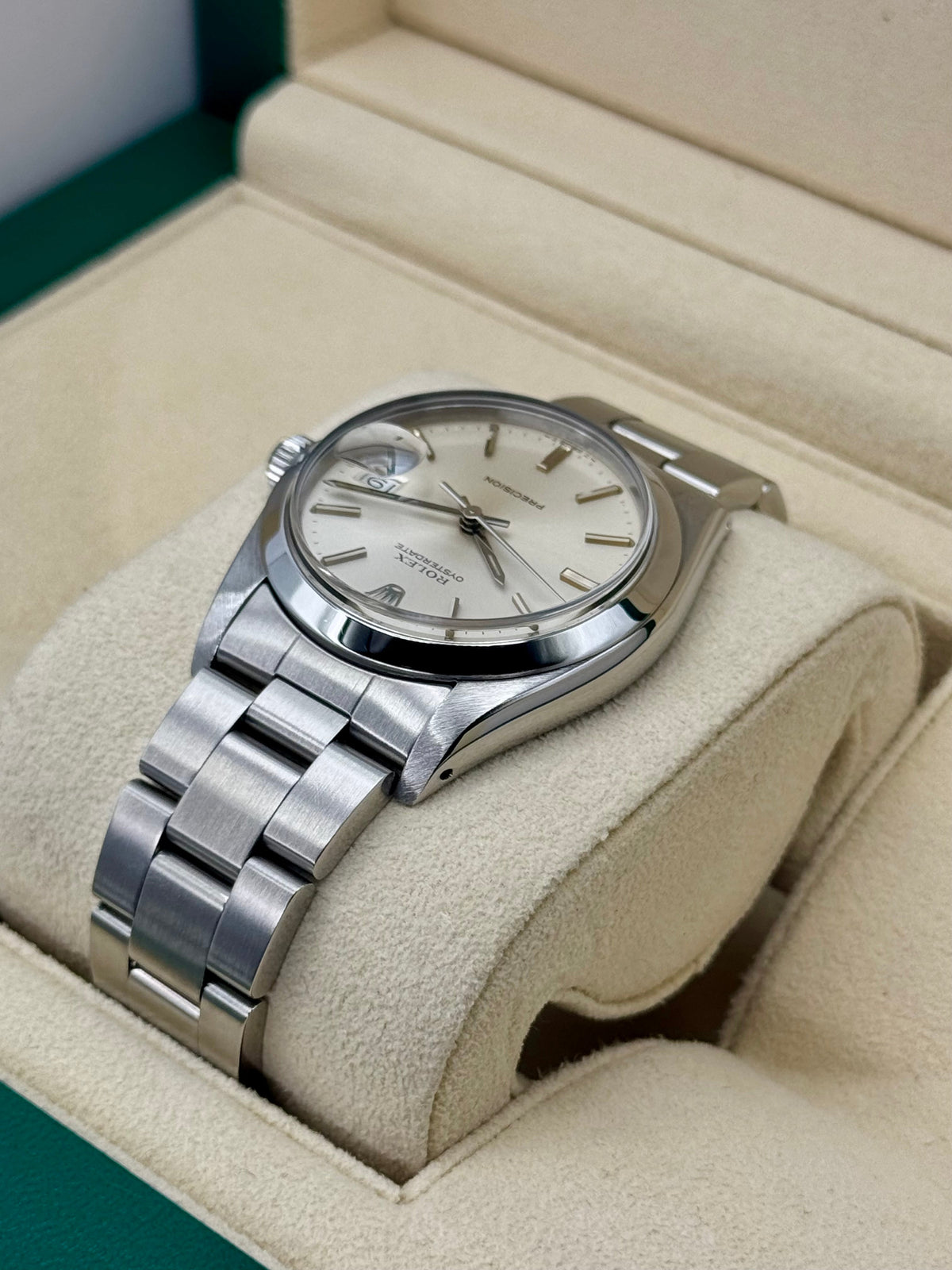 Rolex Oyster Date 34mm 6694 Stainless Steel Silver Dial – box and papers