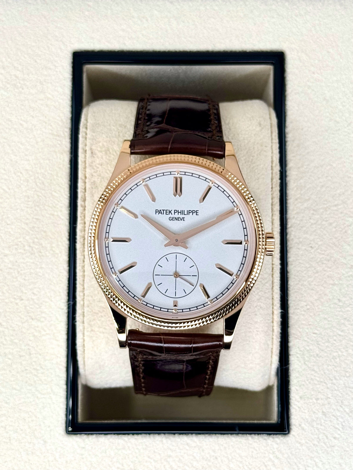 Patek Philippe Calatrava 39mm 6119R Rose Gold White Dial – front view