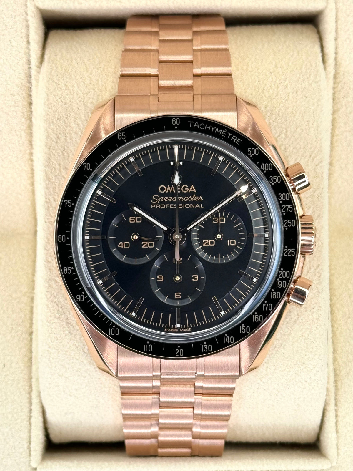Omega Speedmaster 42mm 310.60.42.50.01.001 Moonwatch Black Dial – front view