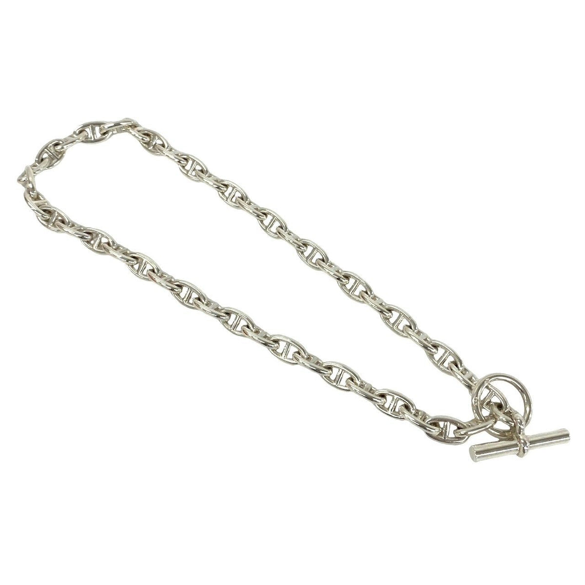 Hermès Chaîne d'Ancre PM Sterling Silver Necklace – front view