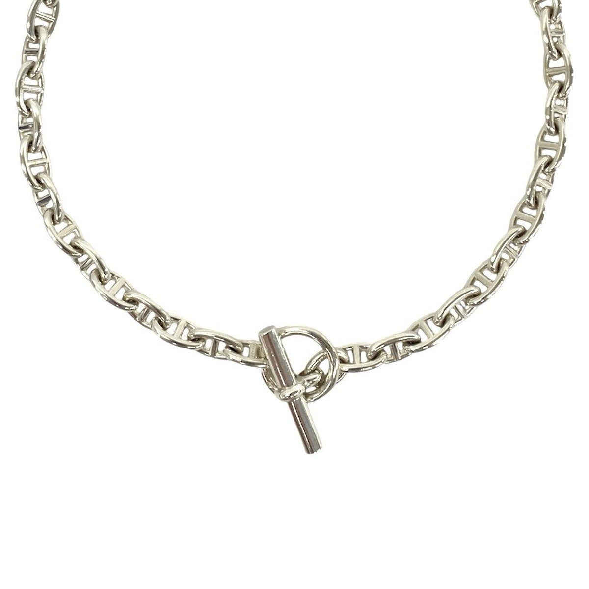 Hermès Chaîne d'Ancre PM Sterling Silver Necklace – full length