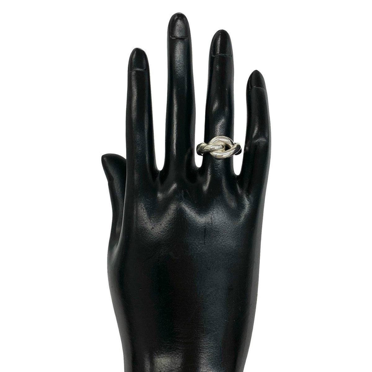 Hermès Torsade Sterling Silver Ring – side view