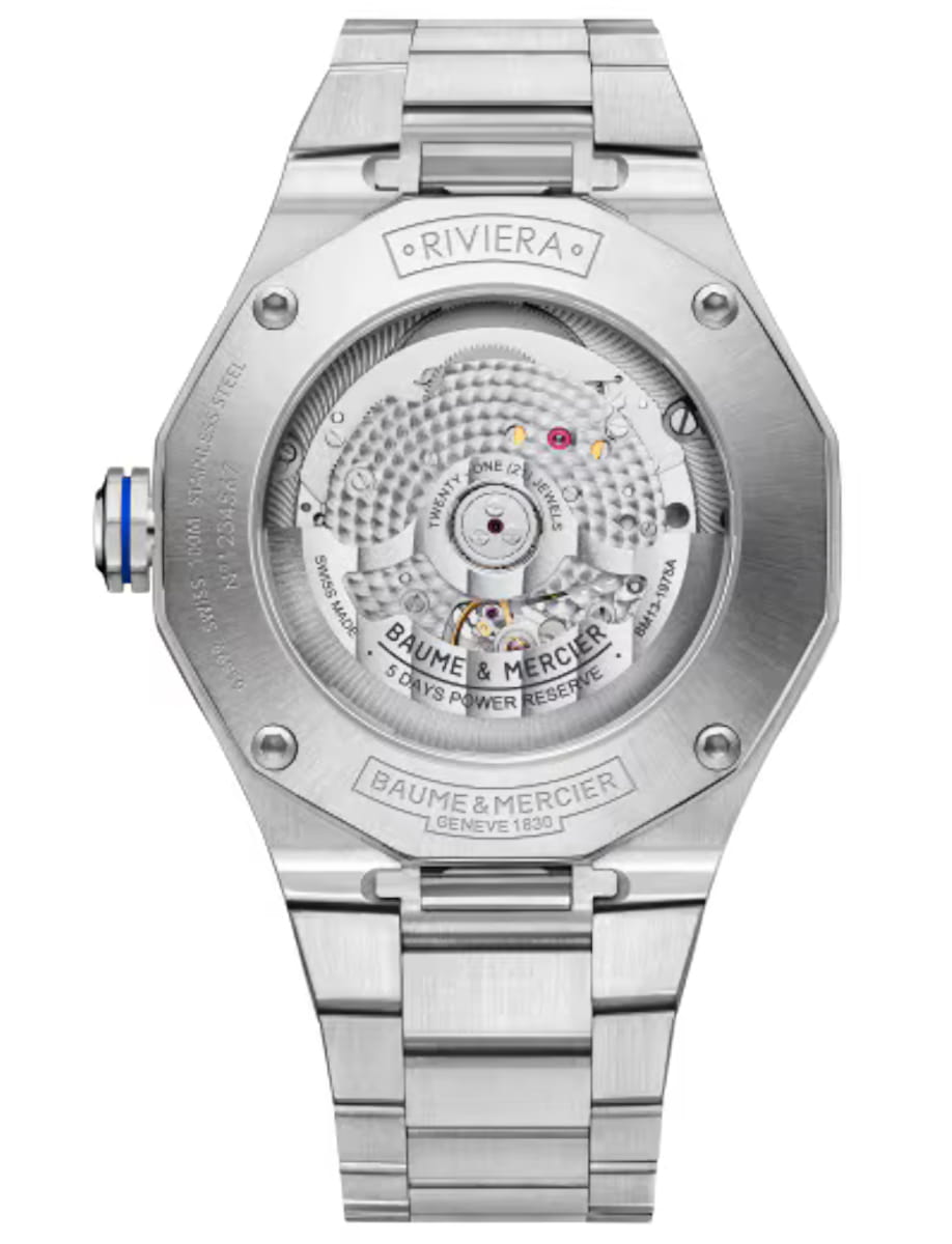 Baume & Mercier Riviera 42mm Baumatic Translucent Blue Dial 10616