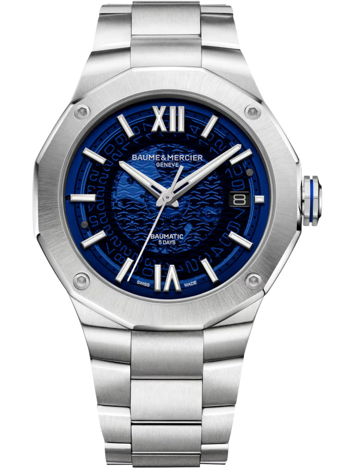 Baume & Mercier Riviera 42mm Baumatic Translucent Blue Dial 10616