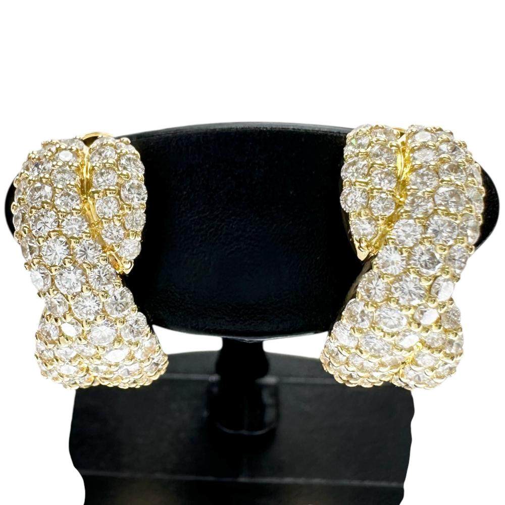 18K Yellow Gold Diamond Earrings – side view