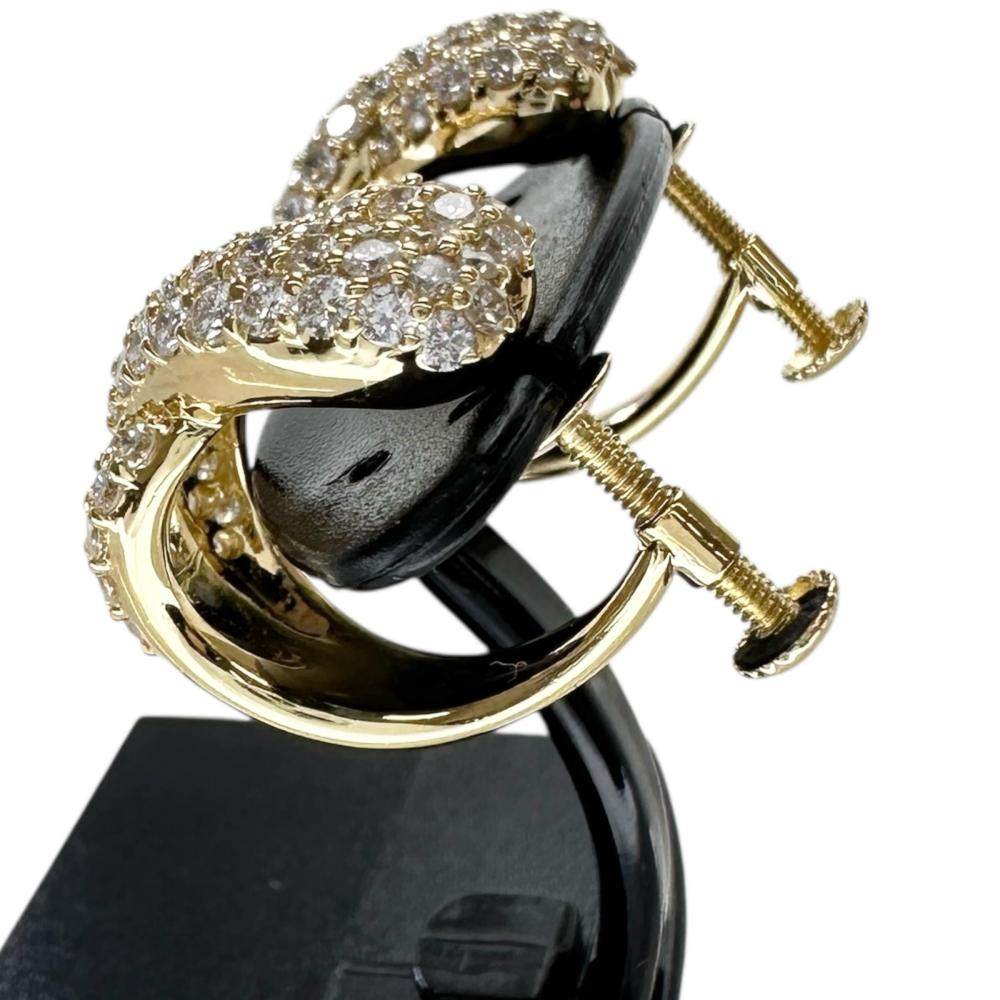 18K Yellow Gold Diamond Earrings – back and fastening