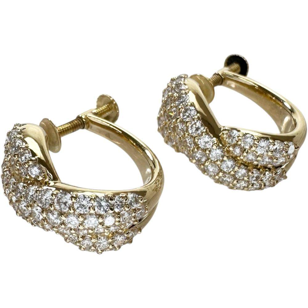 18K Yellow Gold Diamond Earrings – alternate view