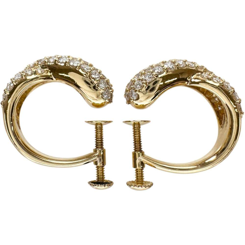 18K Yellow Gold Diamond Earrings – close-up