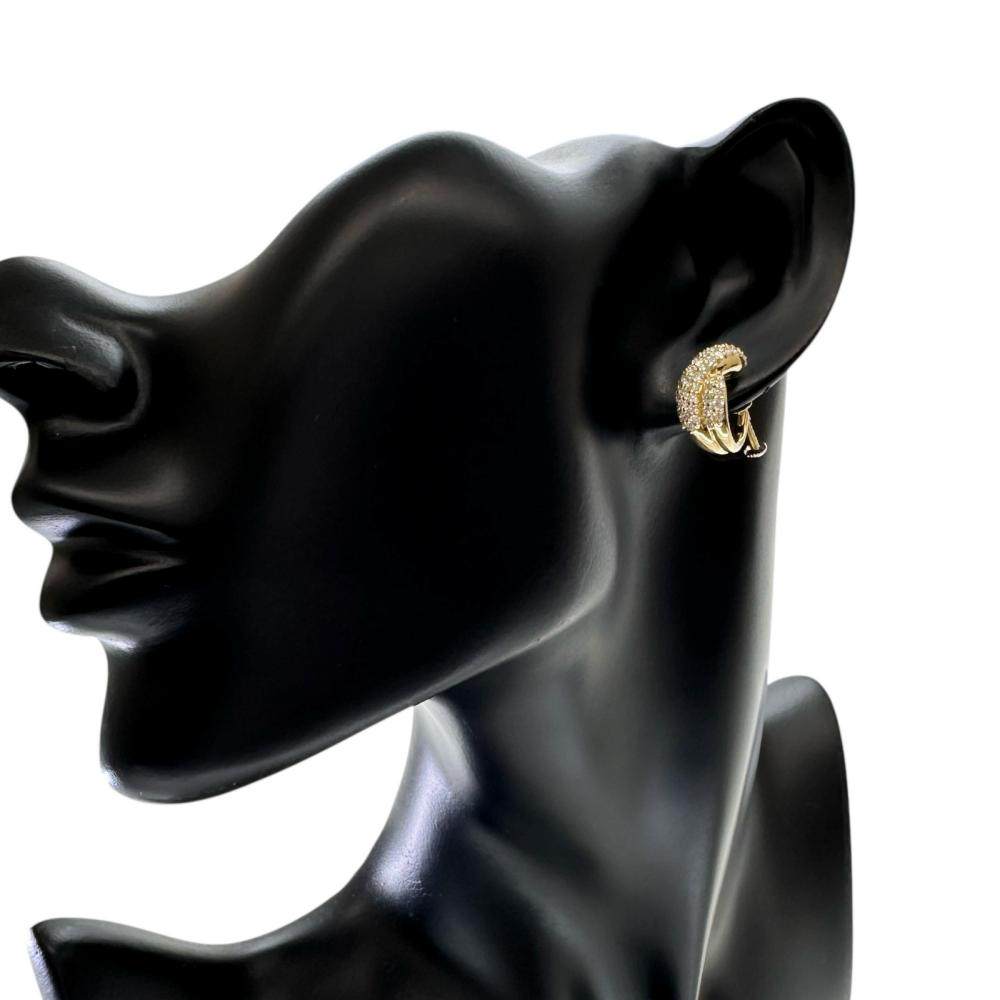 18K Yellow Gold Diamond Earrings – image 9
